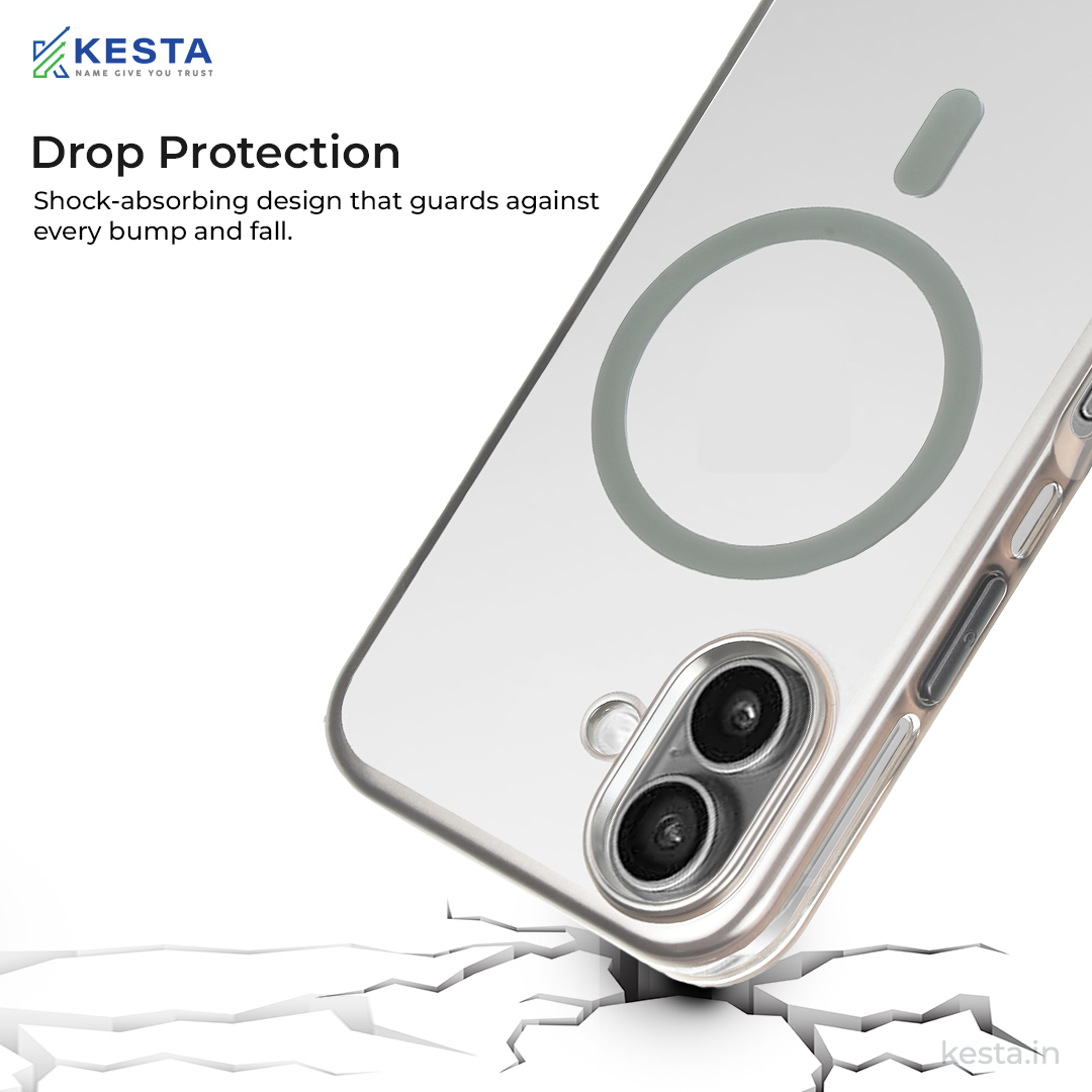 iPhone 16 Cover - Notify Popup Grey Transparent Case (Camera Sink Protection & Wireless Charging Optimized)